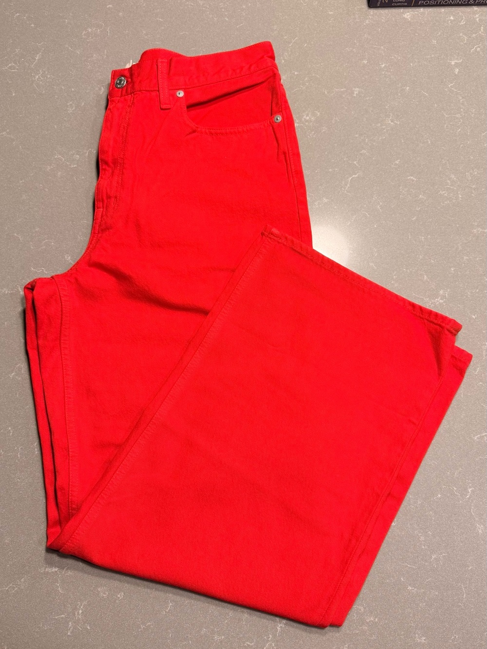Madewell Low-Slung Baggy Jean in Red US30